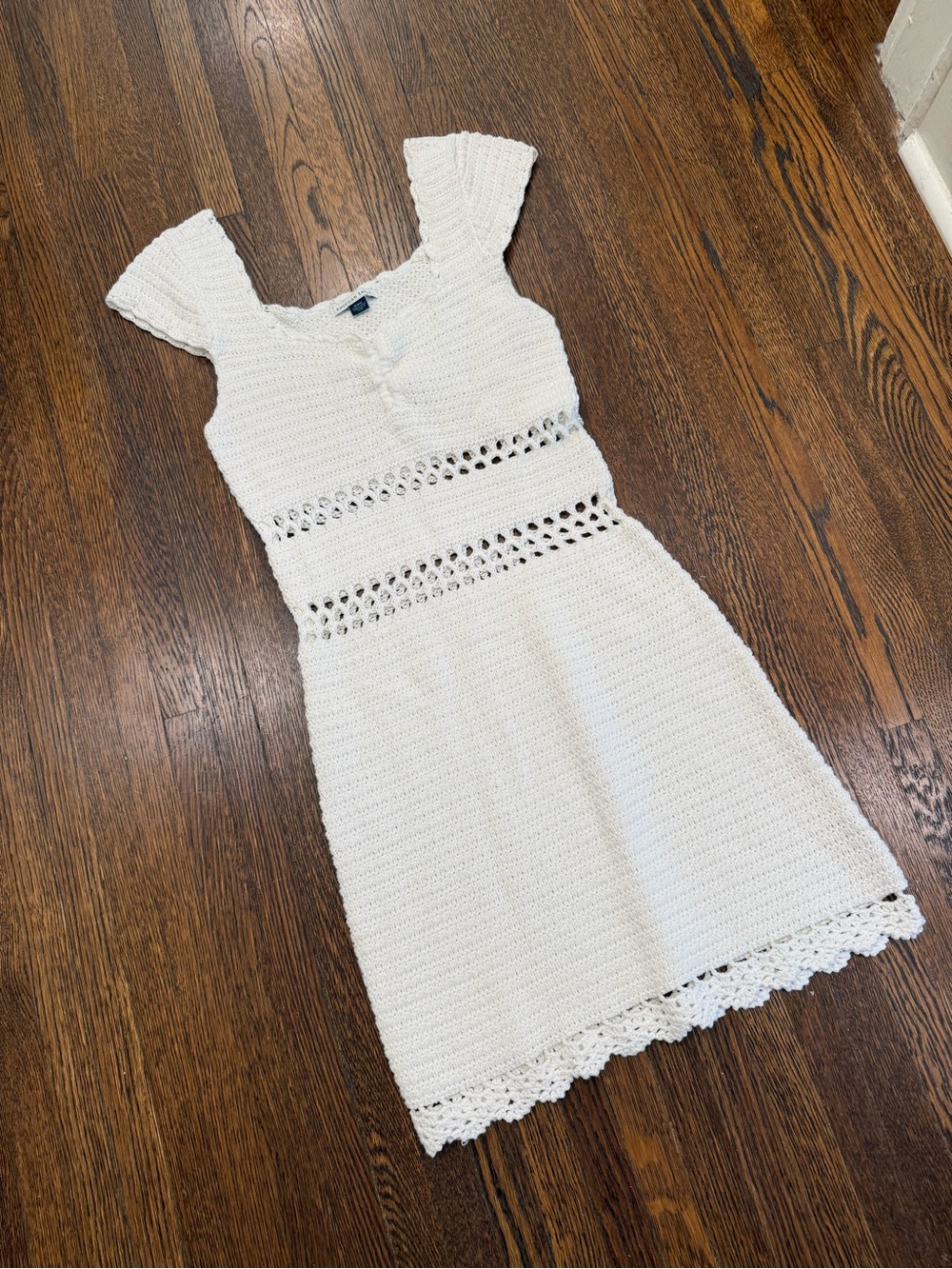 American Eagle Outfitters White Crochet Mini Dress